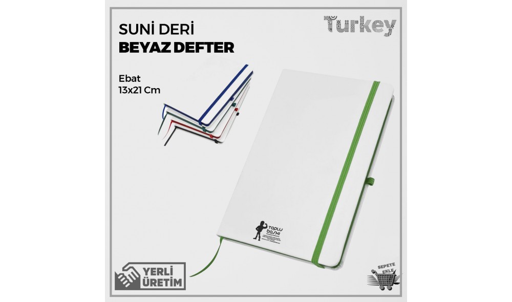 Suni Deri Beyaz Defter